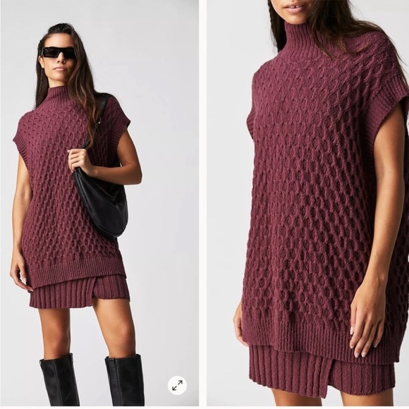Free People Sweaters - New Free People Rosemary Plum Sweater Set Size XS